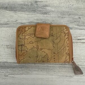 ALLAN EDWARD Old World Map Zip Wallet‎ - Card Slots,Coin Pocket,ID Slot